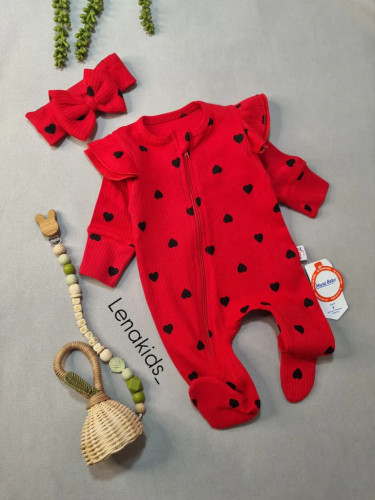 سرهمی نوزادی نخ پنبه ترک رنگ قرمز برند MuratBaby