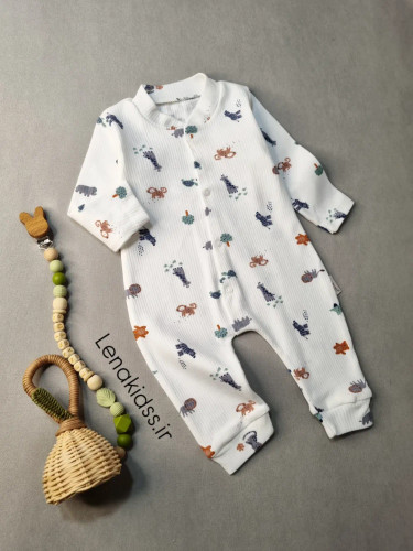 سرهمی نوزادی نخ پنبه ترک با طرح حیوانات بامزه