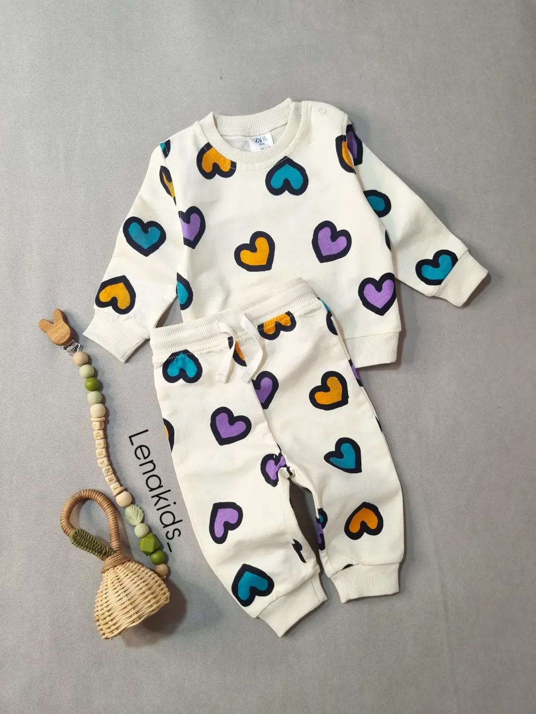 ست بلوز و شلوار دورس نوزادی برند Zara