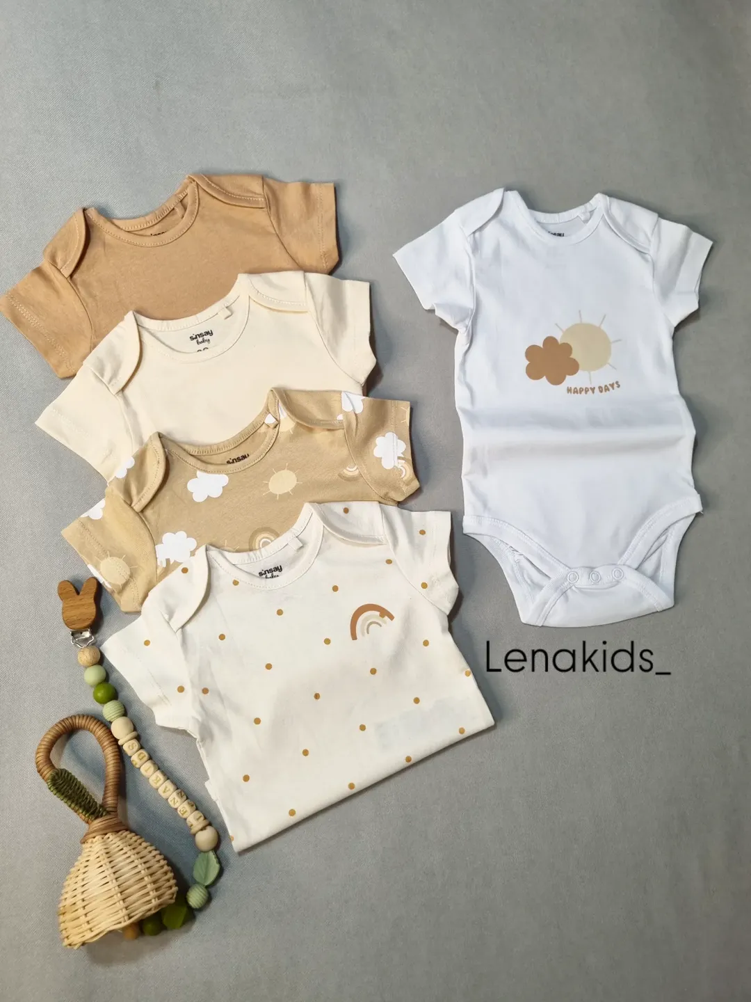 بادی نوزادی آستین‌کوتاه نخ پنبه وارداتی برند sinsay