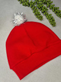 ست سرهمی مخمل گرم سفید با کلاه قرمز