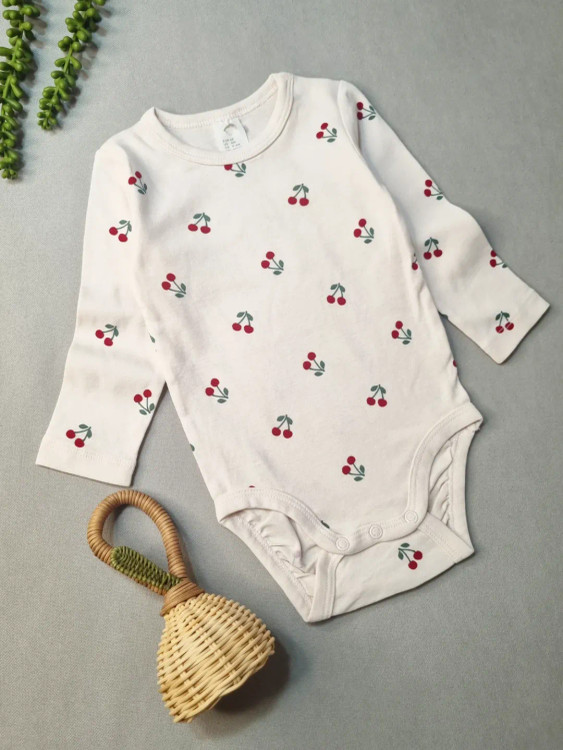 بادی آستینبلند نوزادی نخ پنبه اورجینال اچ اند ام