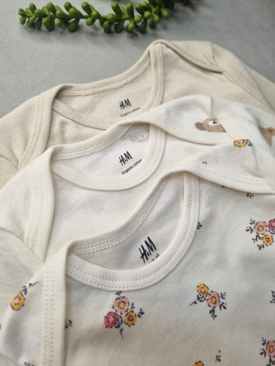 بادی آستینبلند نوزادی نخ پنبه اورجینال اچ اند ام