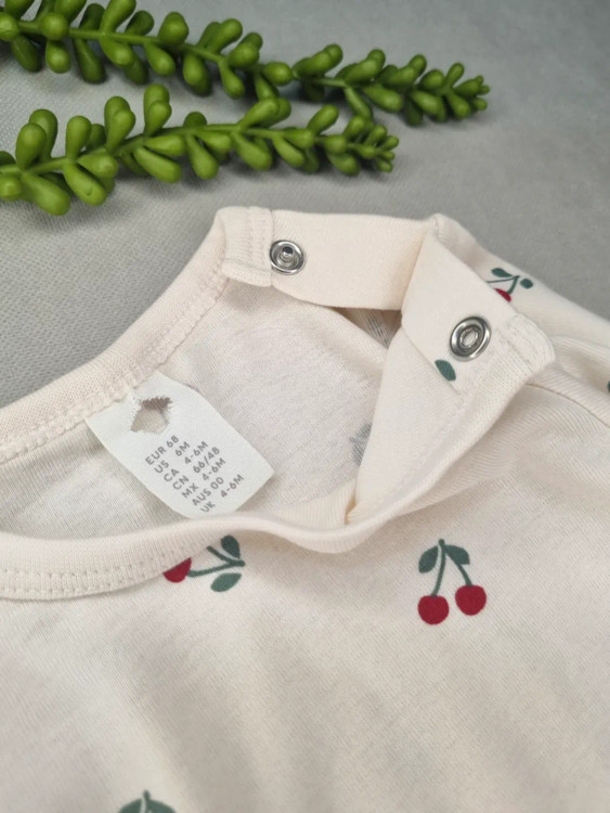 بادی آستینبلند نوزادی نخ پنبه اورجینال اچ اند ام