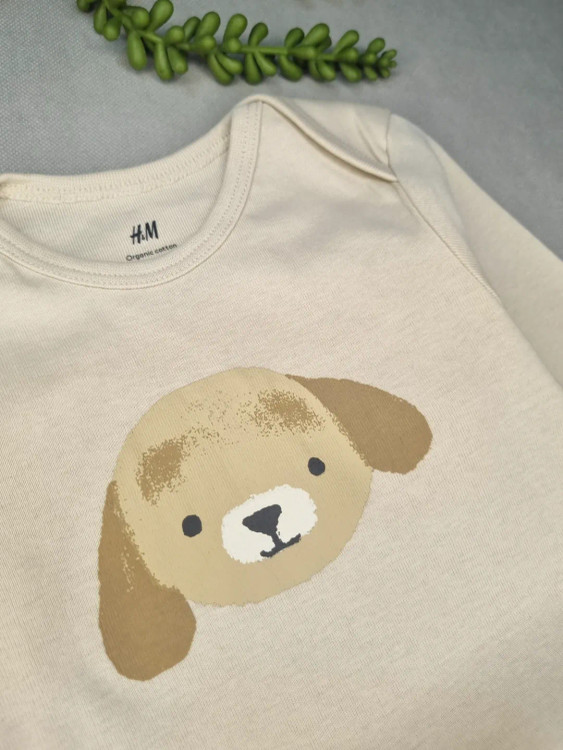 بادی آستینبلند نوزادی نخ پنبه اورجینال اچ اند ام