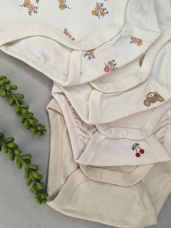 بادی آستینبلند نوزادی نخ پنبه اورجینال اچ اند ام