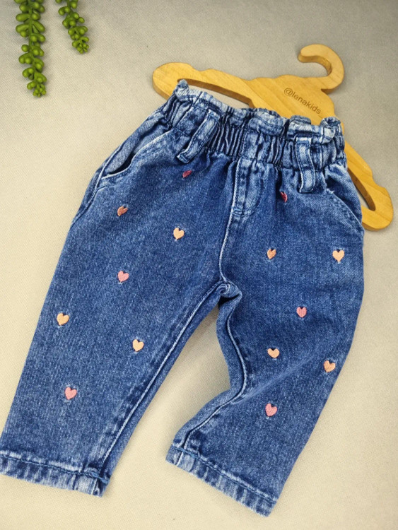 شلوار جین آبی نوزادی دخترانه وارداتی برند Primark