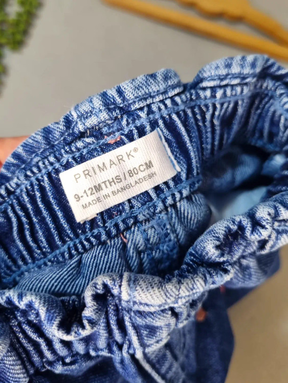 شلوار جین آبی نوزادی دخترانه وارداتی برند Primark