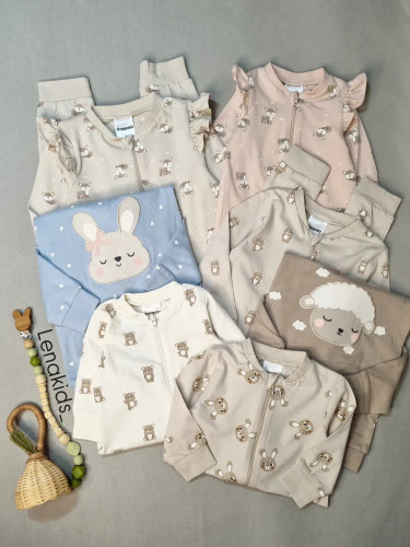 سرهمی نوزادی نخ پنبه زیپ دوبل برند کاپال