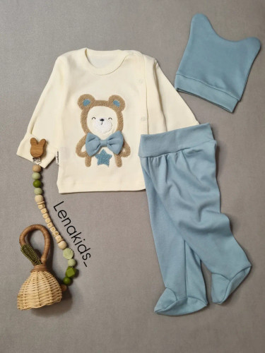 ست نوزادی سه تیکه بیمارستانی ترک سایز صفر تا سه ماه