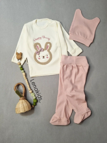 ست سه تیکه بیمارستانی نوزادی دخترونه ترک برند babycan