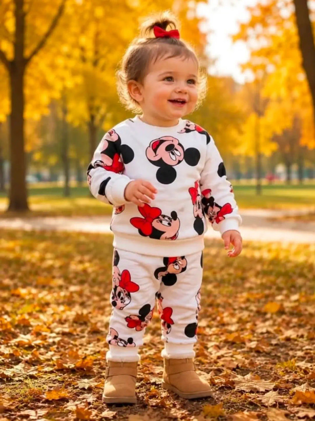 ست بلوز شلوار بچه گانه توکرکی H&M پاییزه