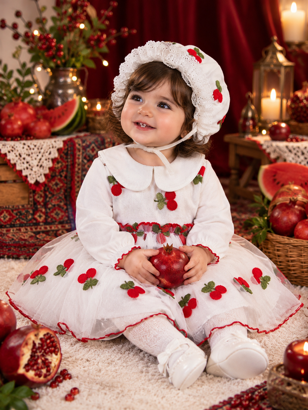 ست بادی پیراهنی و کلاه وارداتی نخ پنبه یلدایی
